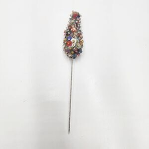 Vintage Large Hat Pin Christmas Costume Sequin Hat Pin Colorful Sequins Cone